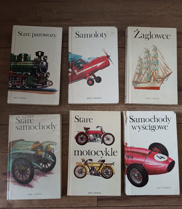 Zestaw książek stare pojazdy.