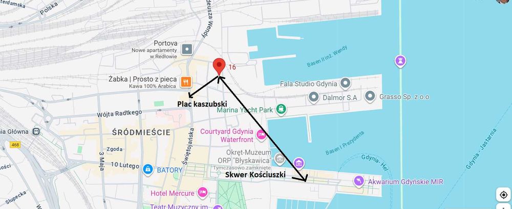 Mieszkanie 3 pokoje z balkonem Gdynia centrum Waszyngtona nad morzem