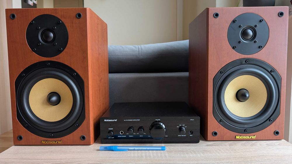 Zestaw stereo Nobsound: kolumny NS-2000 + wzmacniacz PM1