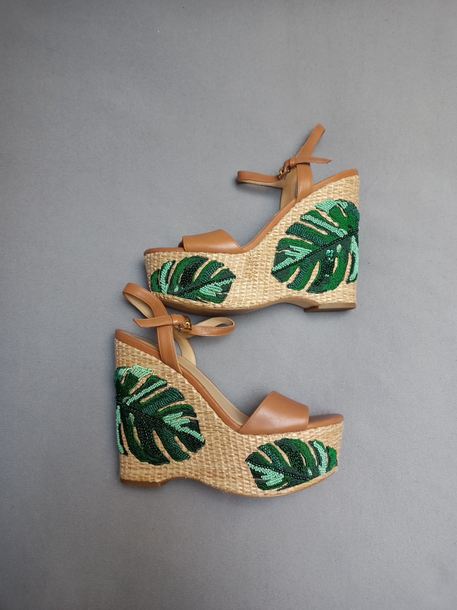 MICHAEL KORS Buty espadryle koturna haftowane Michael Kors