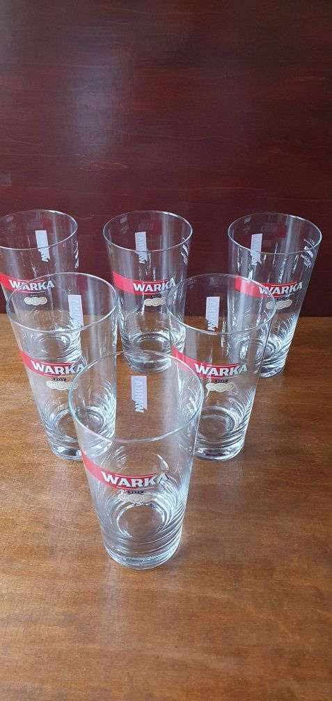 Sześć szklanek do piwa Warka + siódma gratis jeżeli odbiór osobisty.