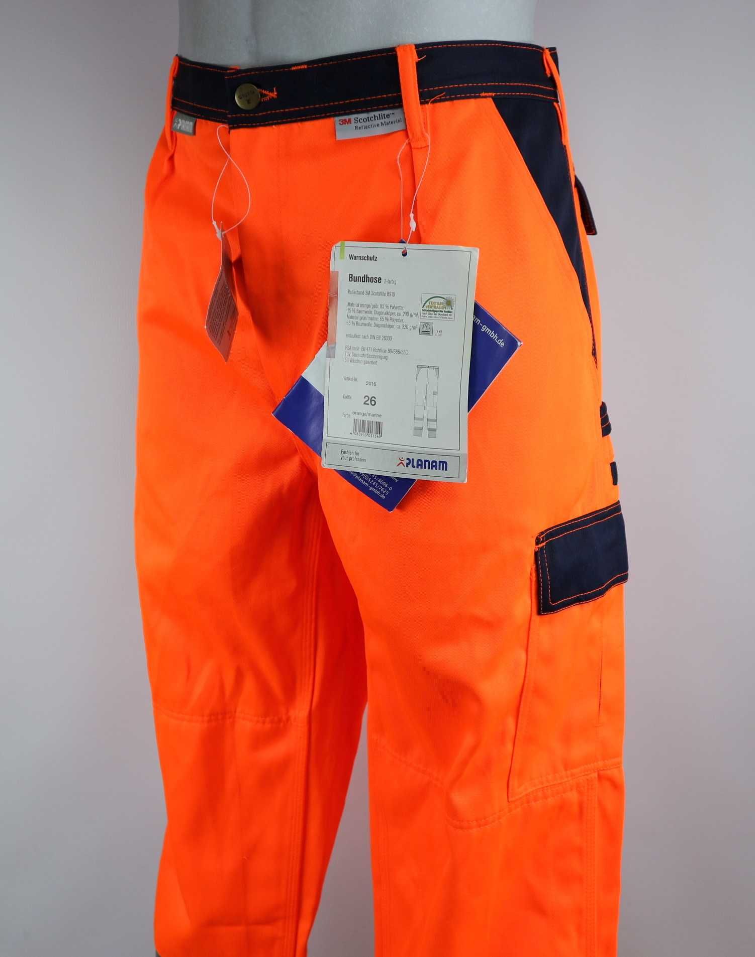 Planam spodnie robocze ostrzegawcze XL