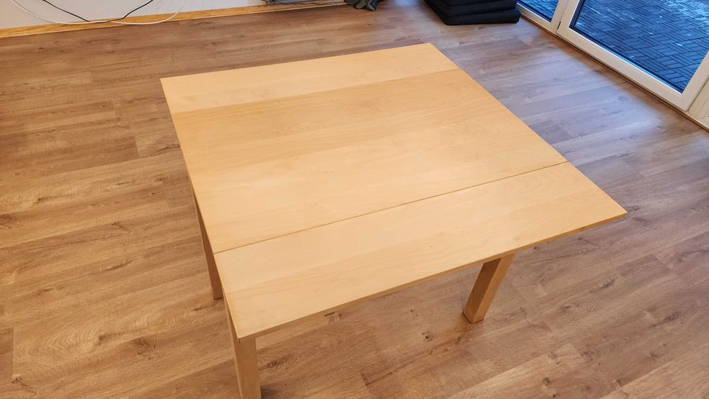 Stół kuchenny rozkładany brzoza 50-90x90 cm