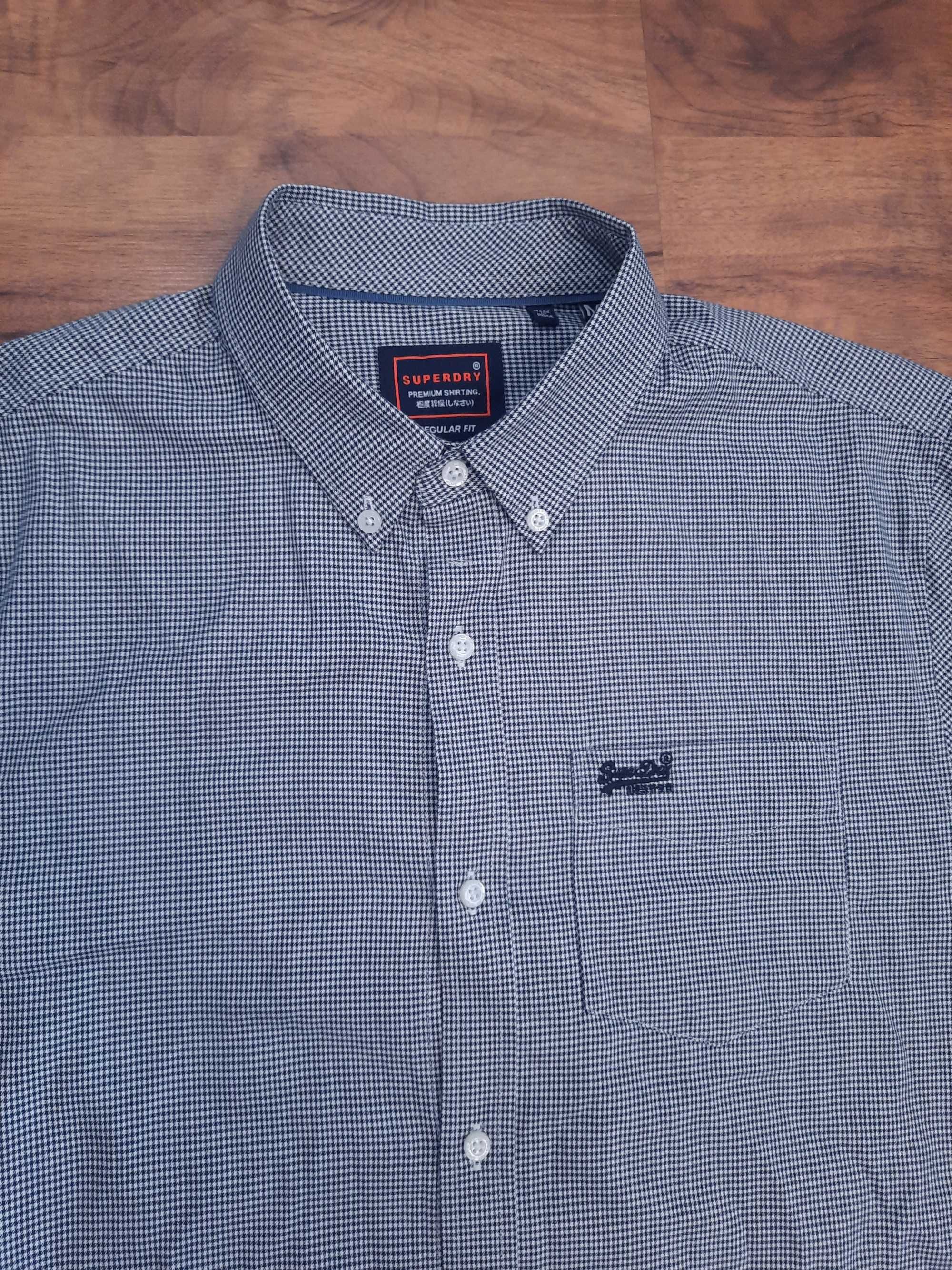 Koszula w drobną kratkę bawełniana regular fit Superdry rozmiar M