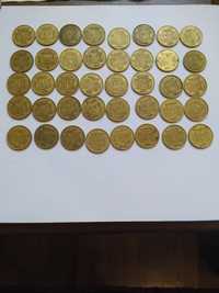 Обиходные монеты Украины 50 коп 1992 г малый герб, кол 40 шт
