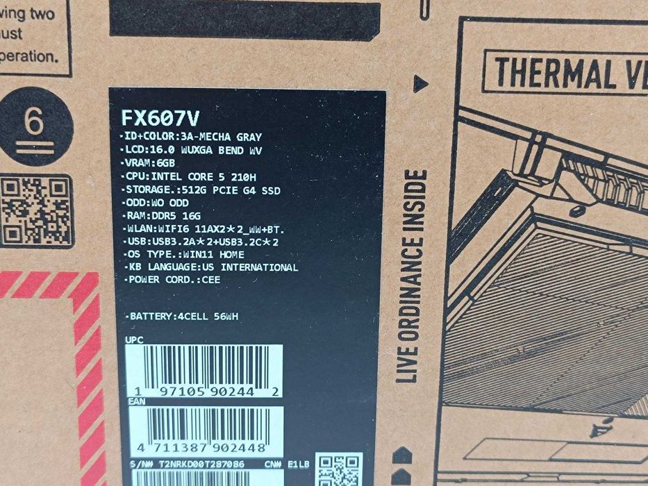 Laptop ASUS TUF Gaming F16 16 " Intel Core 5 16 GB/512 GB RTX 4050