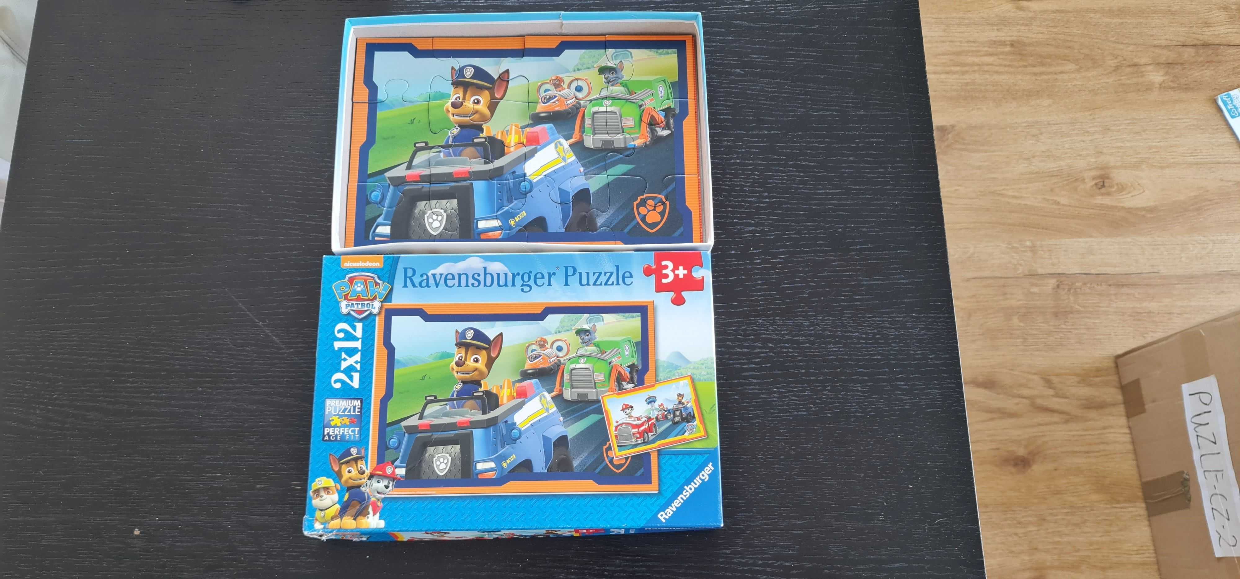 Puzzle 3x Psi Patrol I 1x Dobry Dinozaur (2x60 i 2x12) (UŻYWANE)