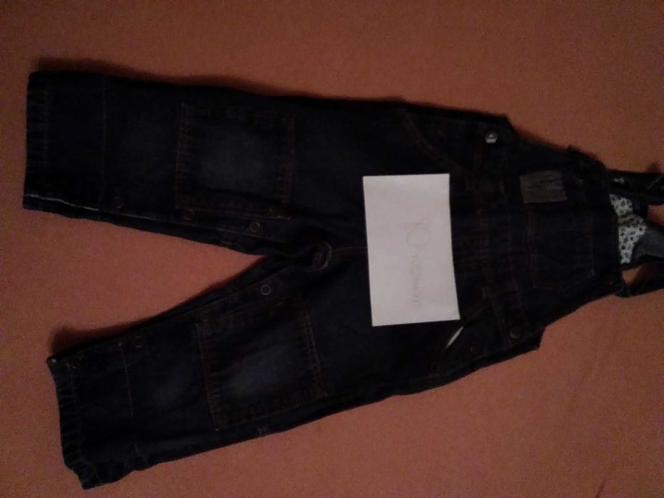 Ogrodniczki niemowlęce jeans 80