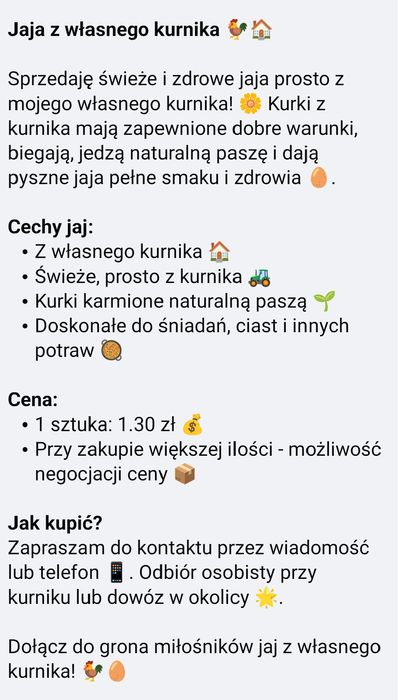 Jaja z wolnego wybiegu