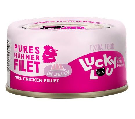 Zdrowa karma dla kota bez cukru/zbóż Lucky Lou Kurczak w galaretce 70g