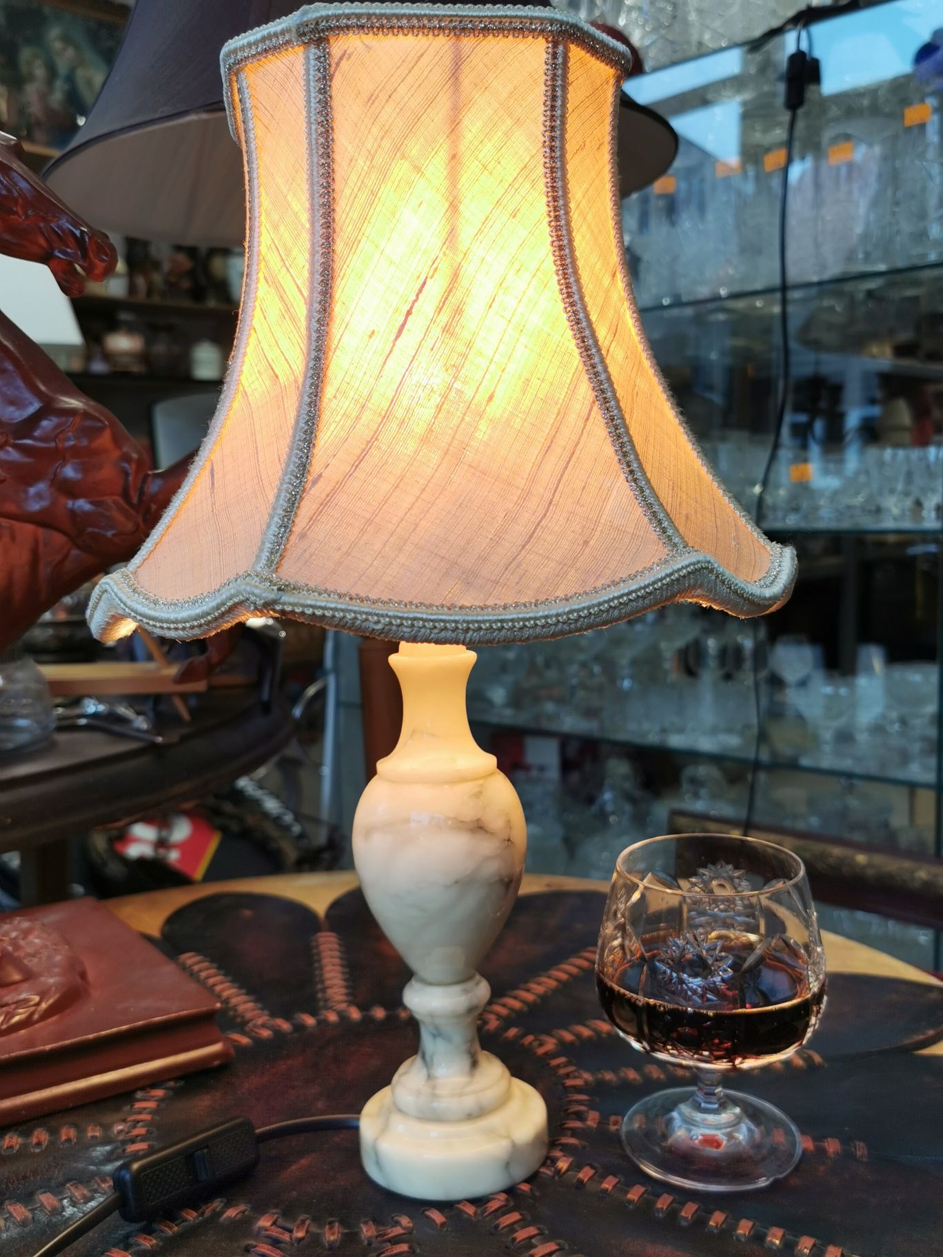 Włoska lampka marmurowa 39cm