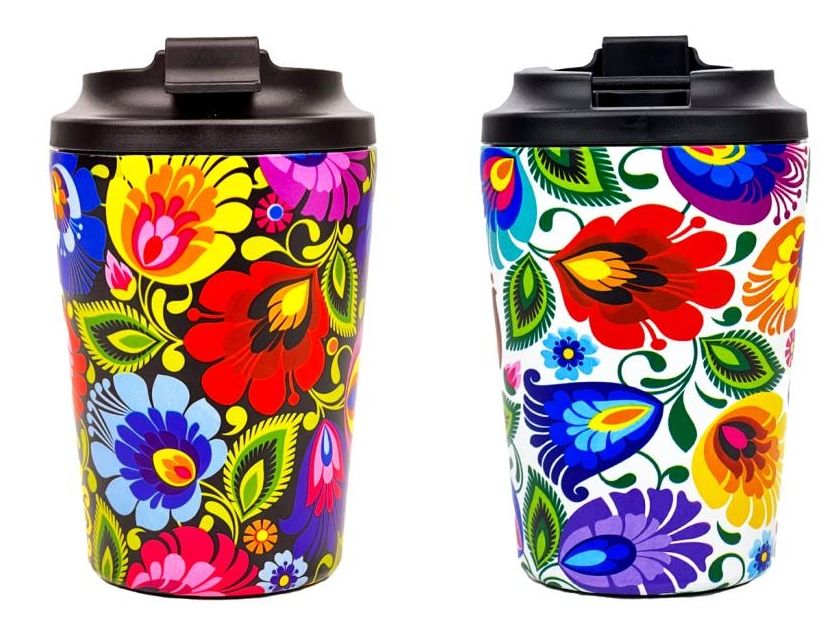 Kubek Termiczny 350 ml Folk Łowicz Łowicki Ludowy 2 Sztuki