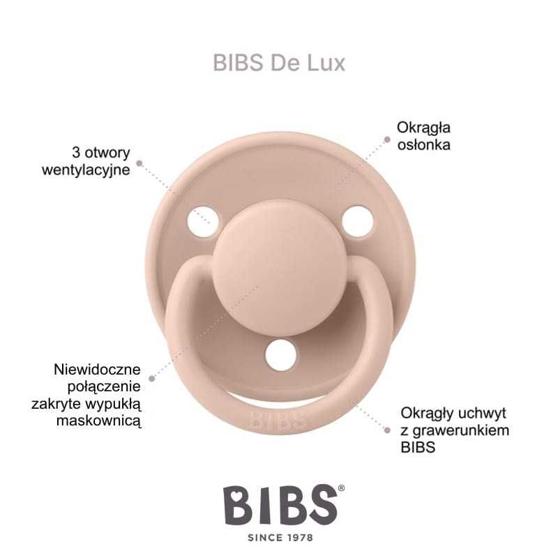 Smoczek silikonowy BIBS DE LUX Dusky Lilac ONE SIZE