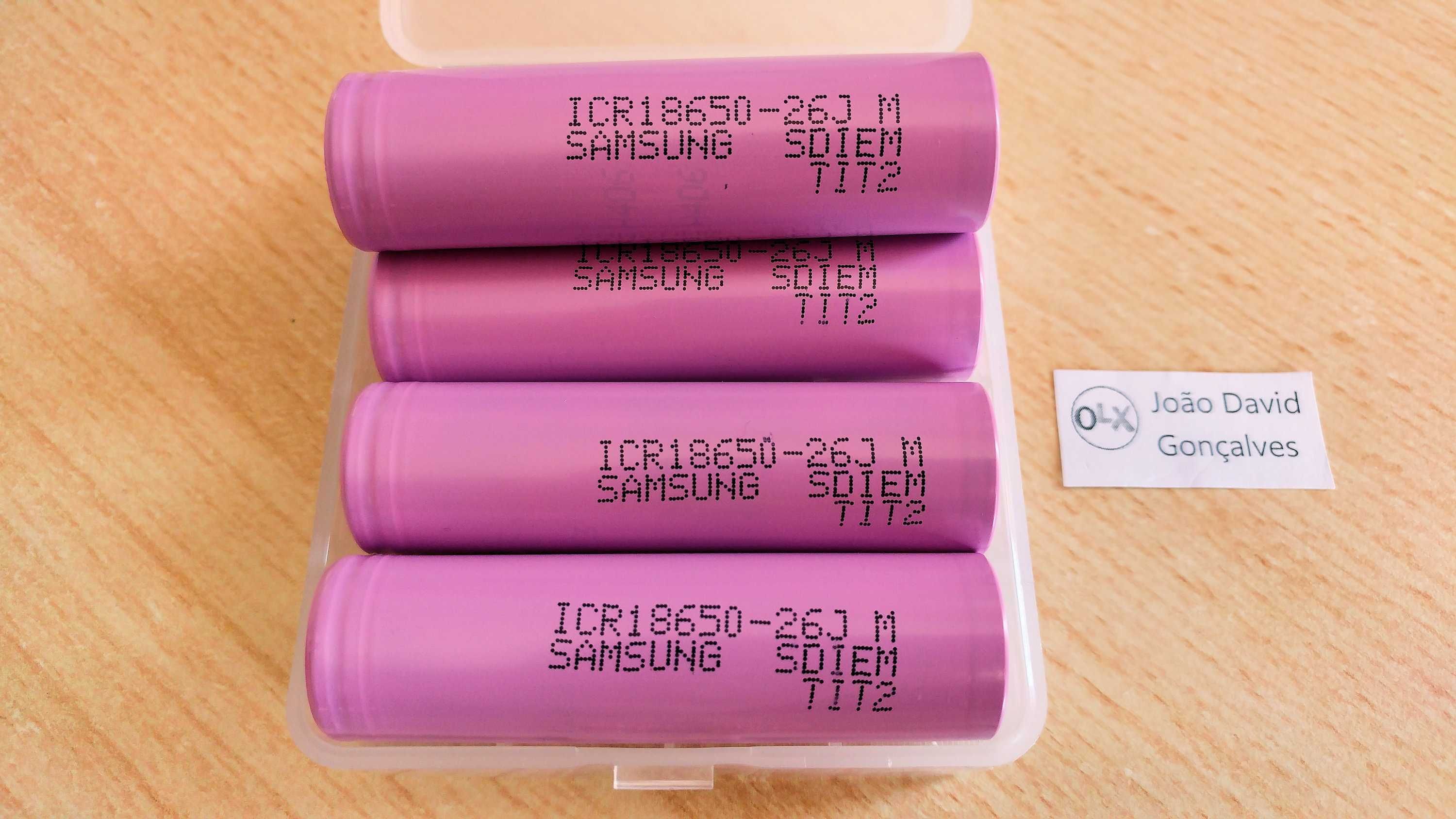 Pilha bateria 18650 Samsung 3.7V 2600 mAh recarregável