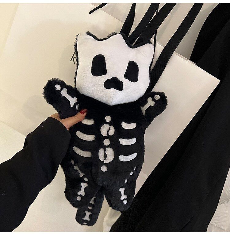 Black skeleton cat bag