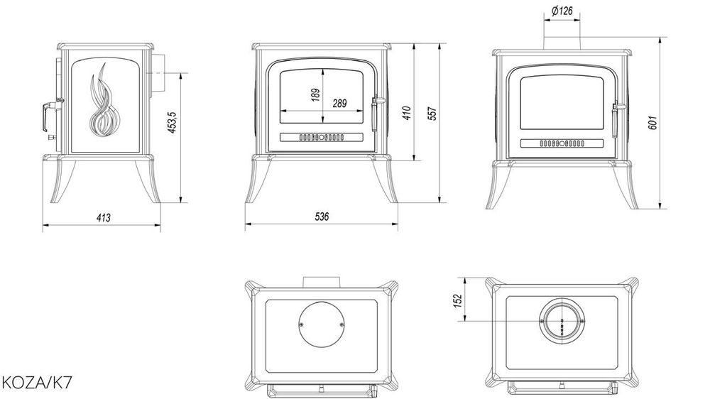 Піч-камін Kratki koza k7