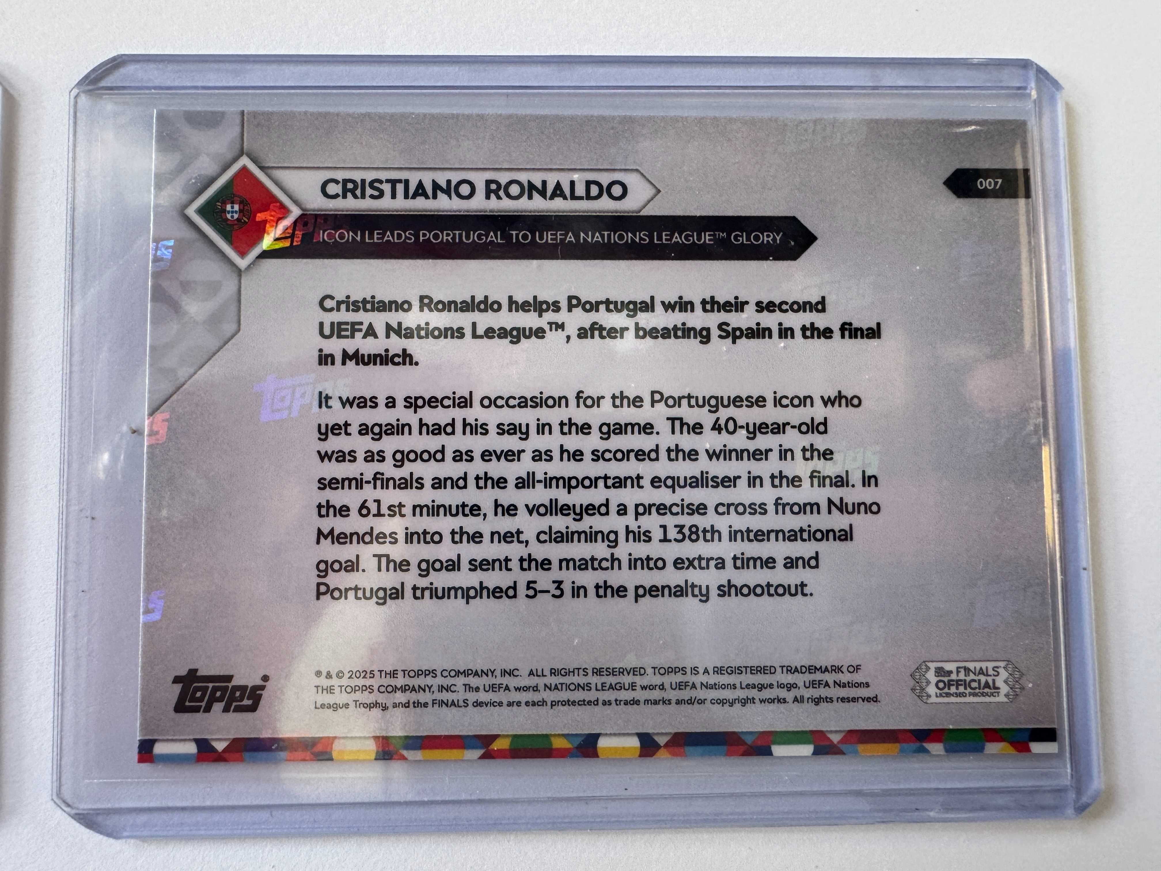CAMPEÕES Portugal - 2025 UEFA Nations League Topps NOW Cartas
