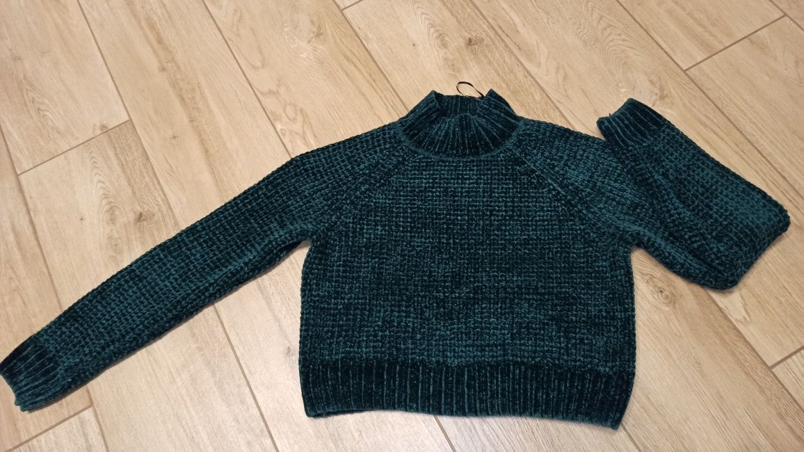 Sweter H&M, butelkowa zieleń