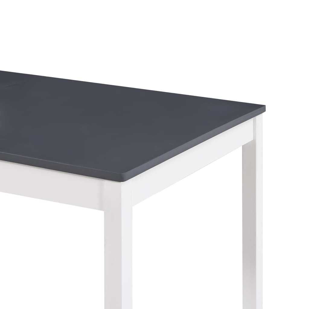 Stół do jadalni, biało-szary, 180x90x73 cm, z drewna sosnowego