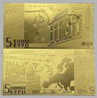 Złote Banknoty 5 Euro Złoto 24 Karat