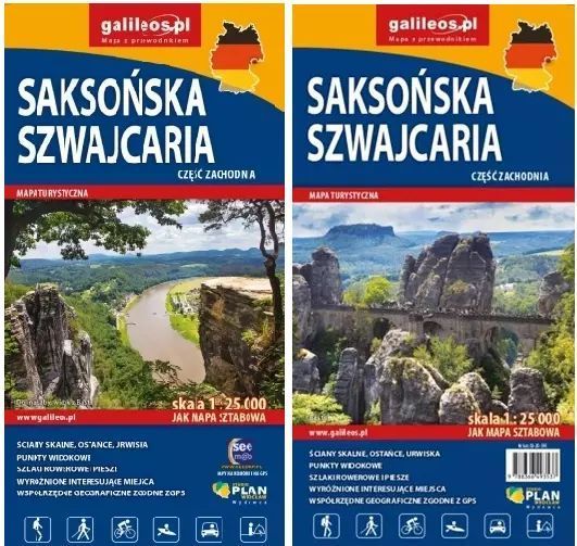 Mapy turystyczne. Czeska i Saksońska Szwajcaria, 1:25 000. Plan