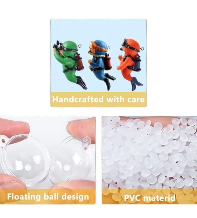 Zestaw 3 ozdób do akwarium/ Nurkowie