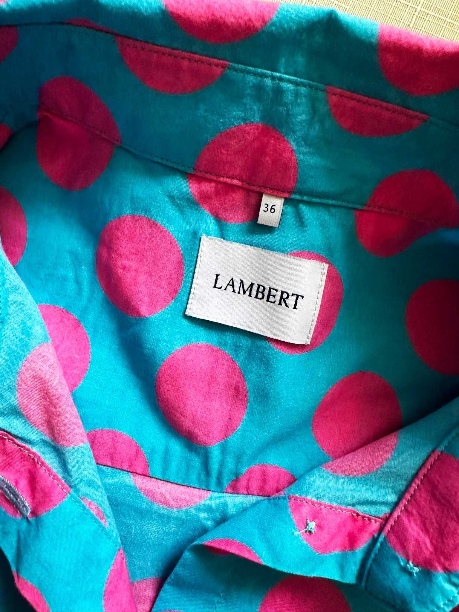 Wólczanka Lambert bawełniana piękna koszula grochy 36 S