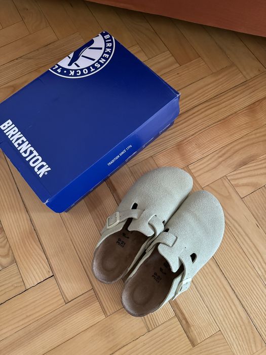 Замшеві шльопанці Birkenstock Boston