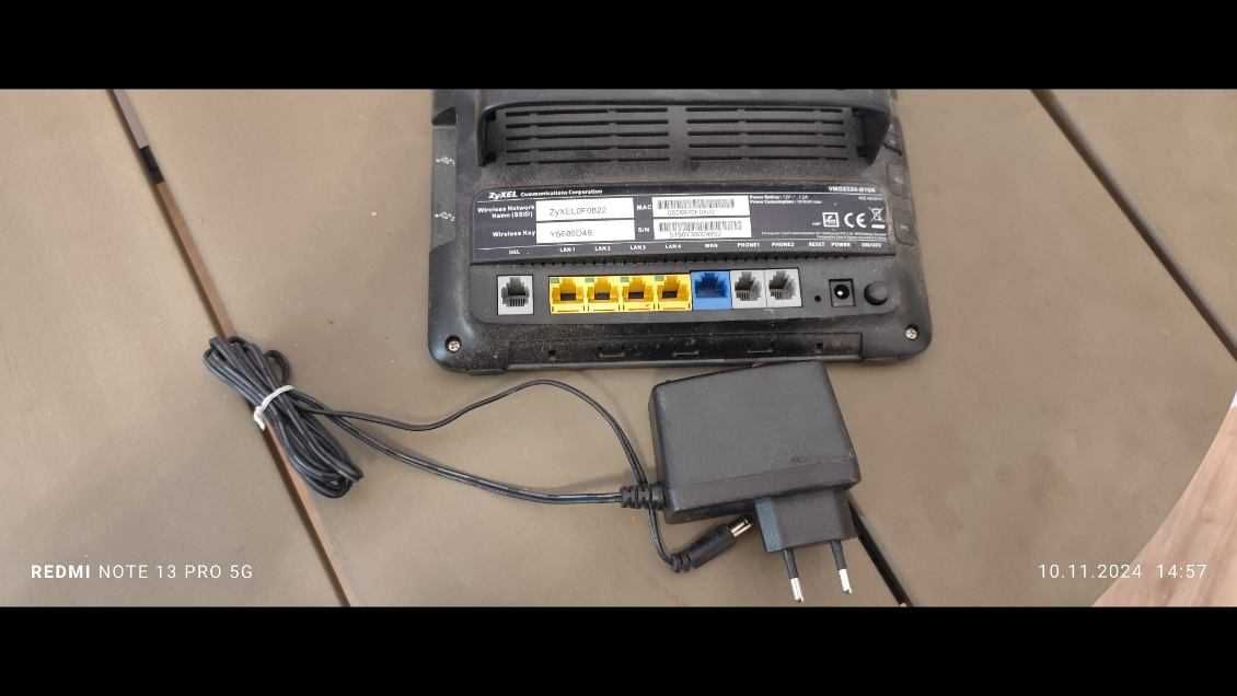 Router Zyxel VMG8324-B10A 802.11n Wi-Fi 4 zasilacz 12v-1,5A