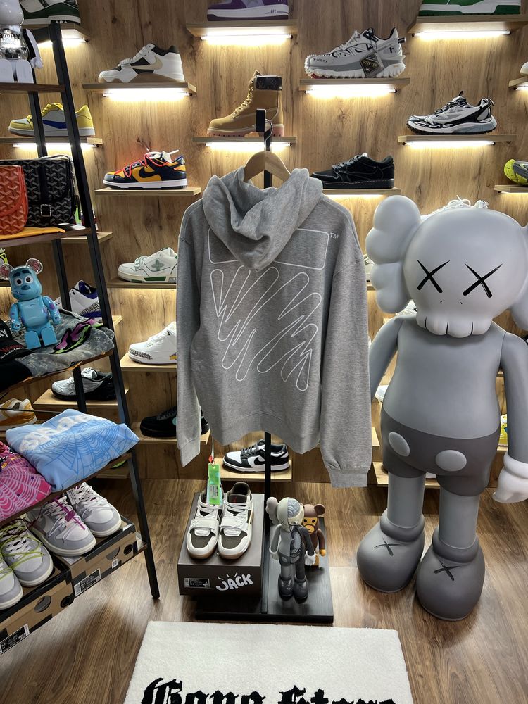 Худі Off-White c/o Virgil Abloh Wave Outline Diagonal Print Grey