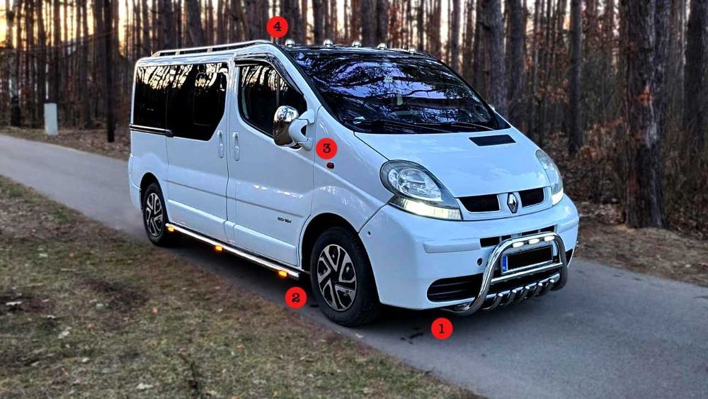 Vivaro Trafic Orurowanie boczne z oswietleniem LED