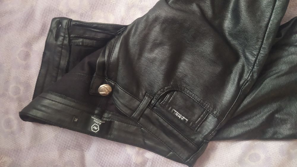 Натуральні Шкіряні утеплені штани