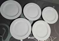 Zestaw białych talerzy obiadowych