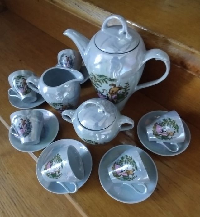 Сервіз кавовий фарфор люстр