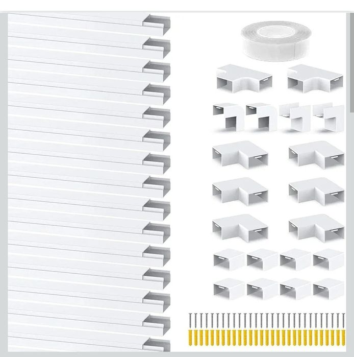 Zestaw do organizacji kabli maskownia ścienna kanal 25 x 15 mm
