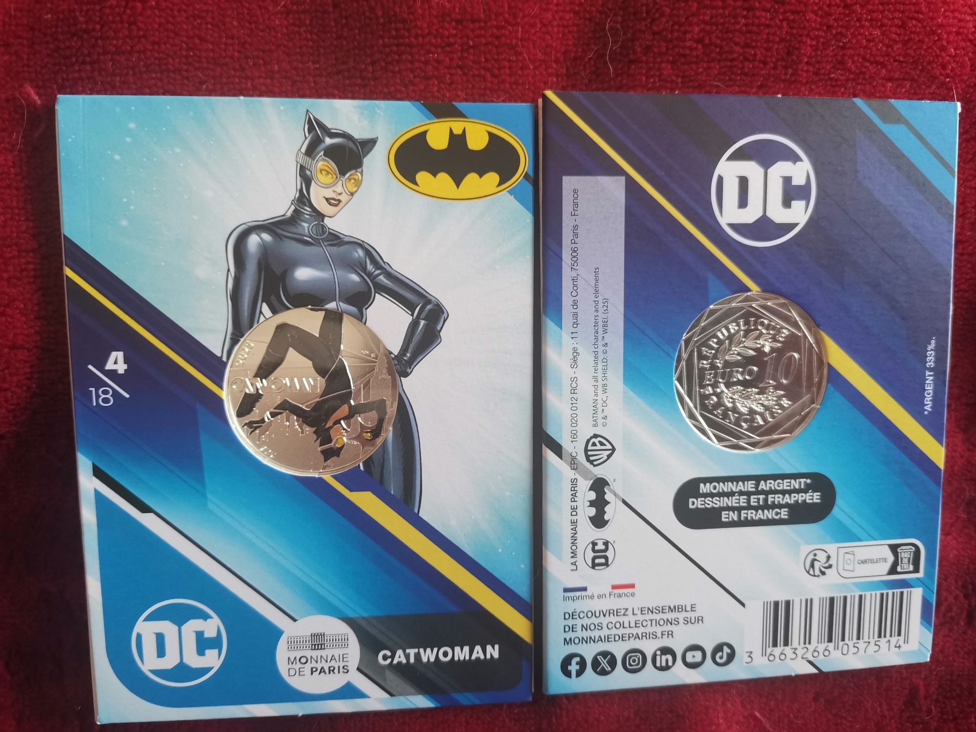 Moedas de 10€ prata - coleção DC Comics
