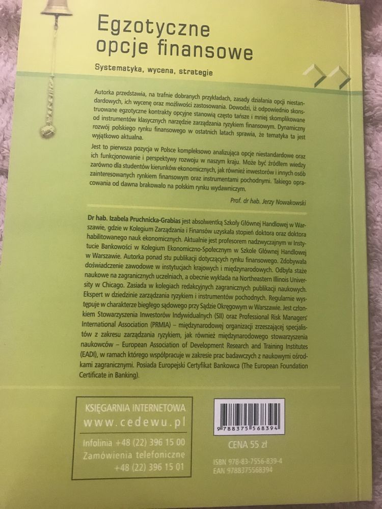 Egzotyczne opcje finansowe Pruchnicka-Grabias CeDeWu 2017 SGH