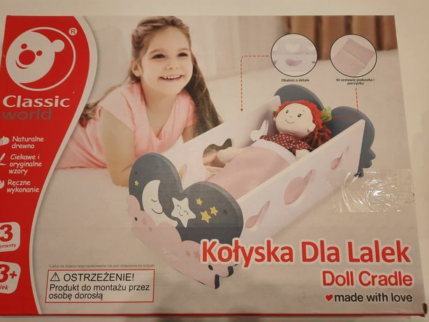 Kołyska drewniana  dla lalek