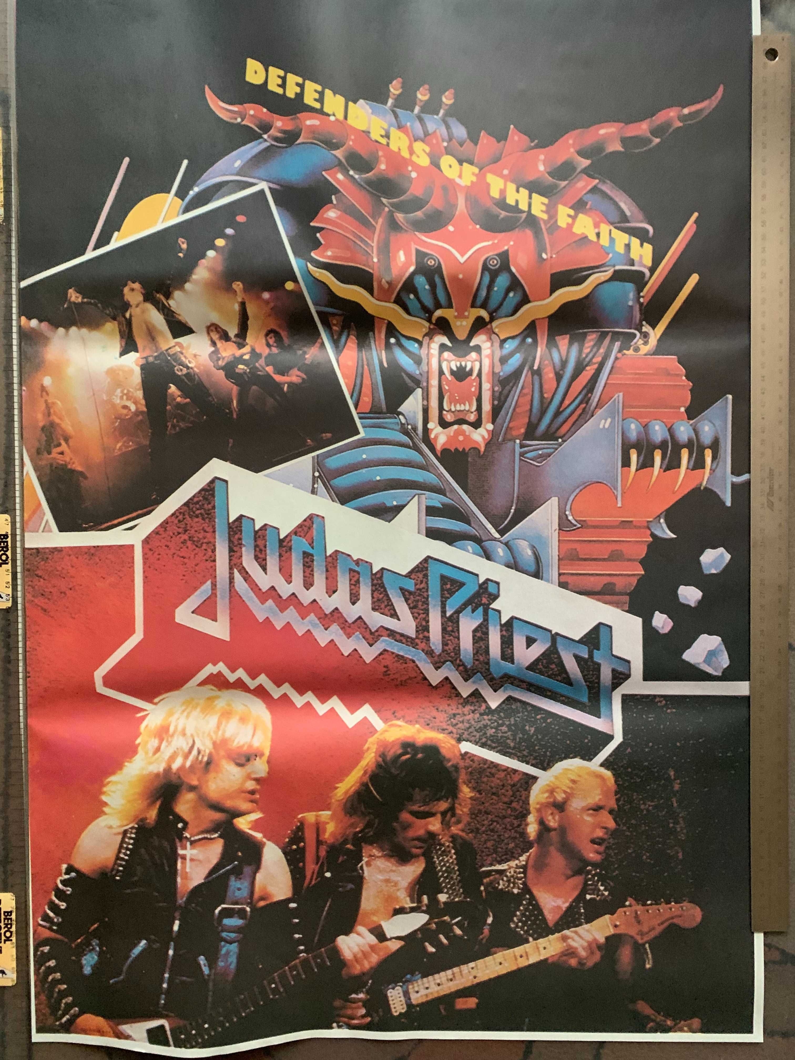 4 plakaty: SLAYER, Judas Priest, Motorhead, Megadeth z końca XX wieku