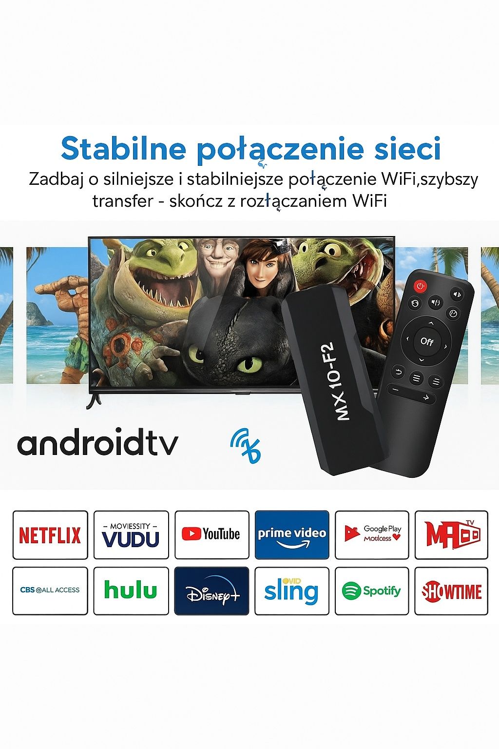 MX10-F2 TV Stick – Android 11 – Smart TV 4K – NOWY!