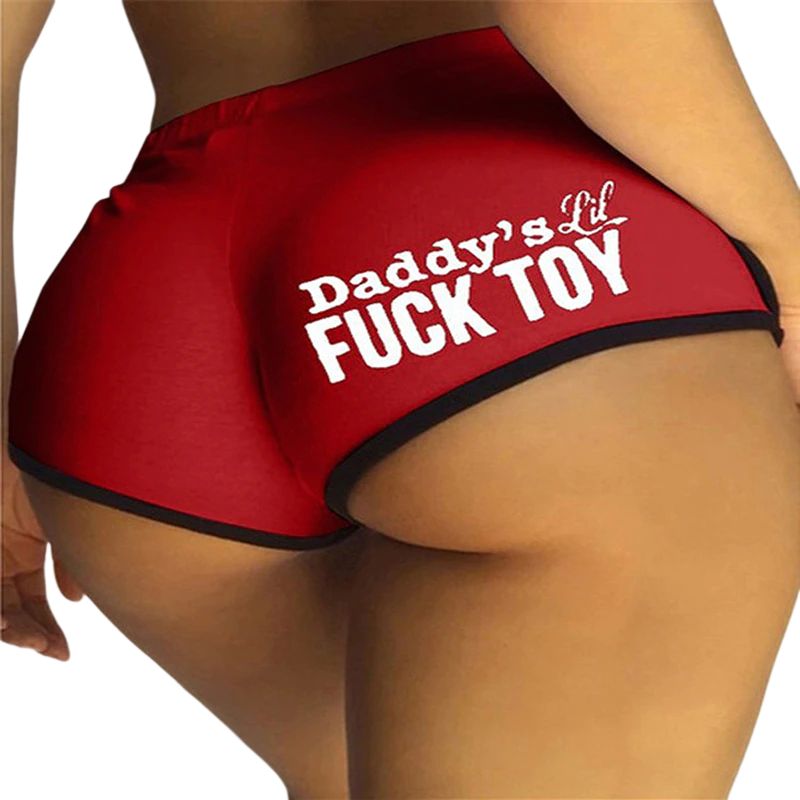 Damskie Krótkie Spodenki z Nadrukiem Zabawka TATUSIA Fuck Toy - L