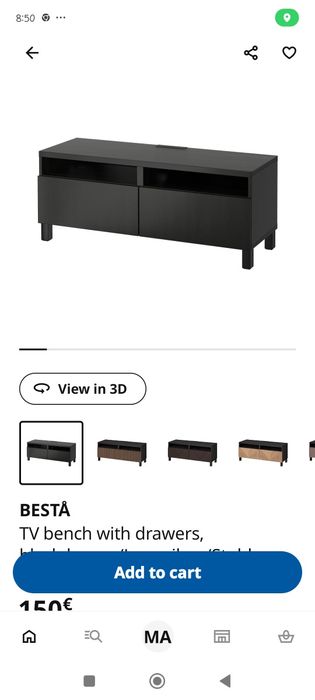Rack tv IKea 120x42x48 medidas na foto