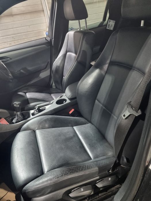 Bmw e84 fotele kanapa boczki skóra czarna sport grzane