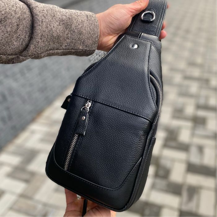 Чоловіча нагрудна шкіряна сумка слінг через плече Rogue