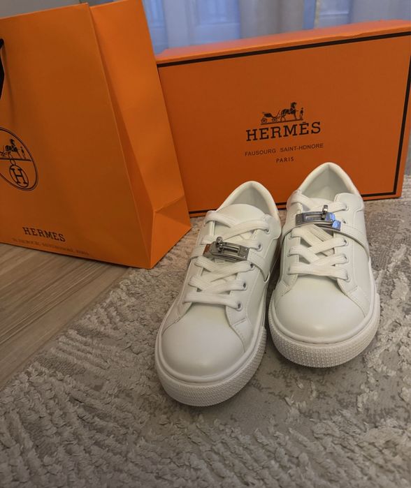 Білі кеди кросівки нові hermes 37 розмір