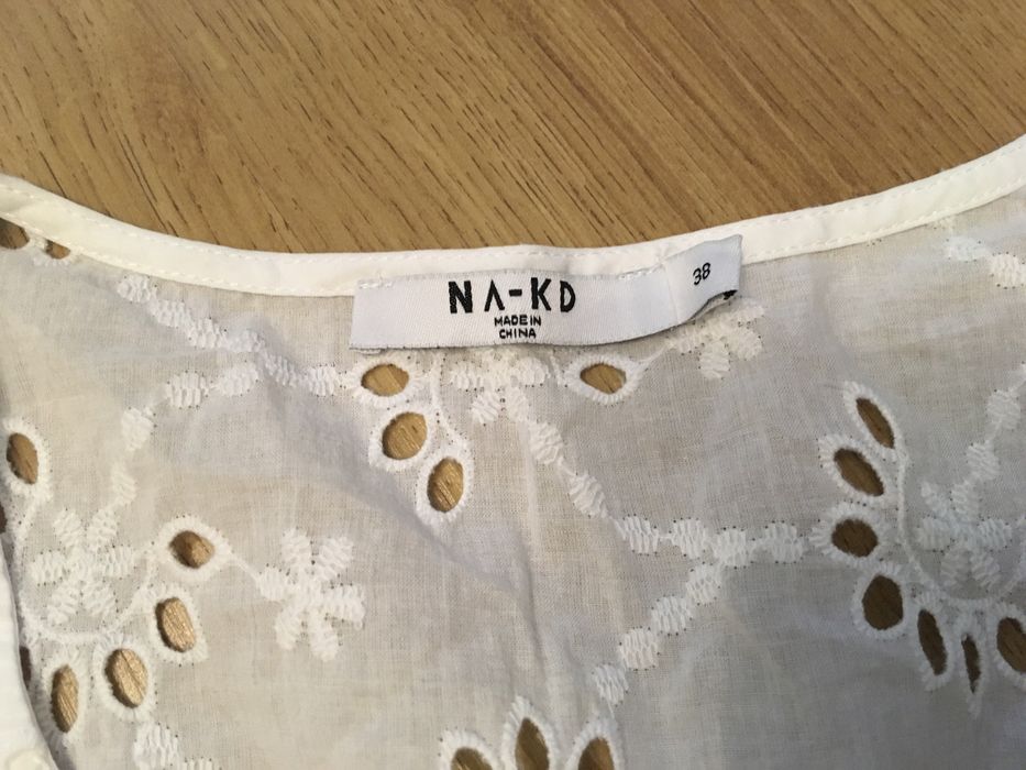 Ażurowa biała bawelna 100% bluzeczka damska na lato 38/M