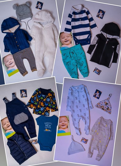 Пакет 0-6 міс. для хлопчика комбінезон боді сліпи в пологовий next