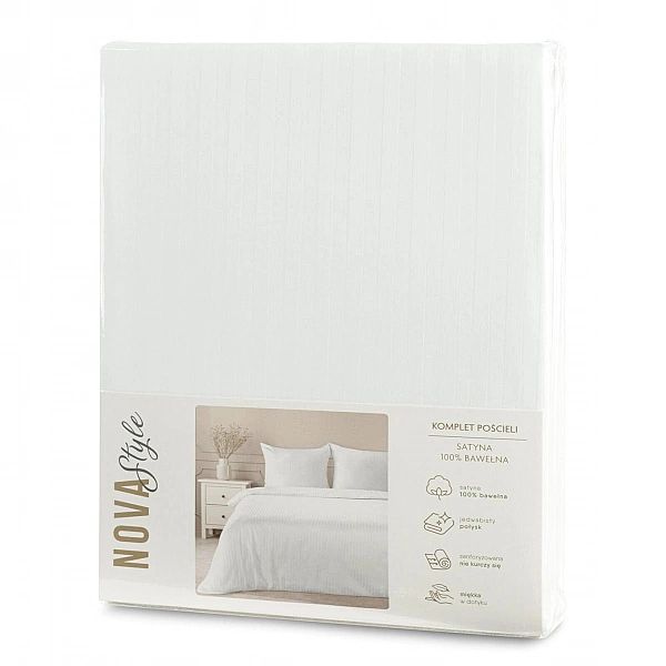 POŚCIEL 220x200/3 części poszewki 70x80 SATYNA BAWEŁNIANA Vera biała