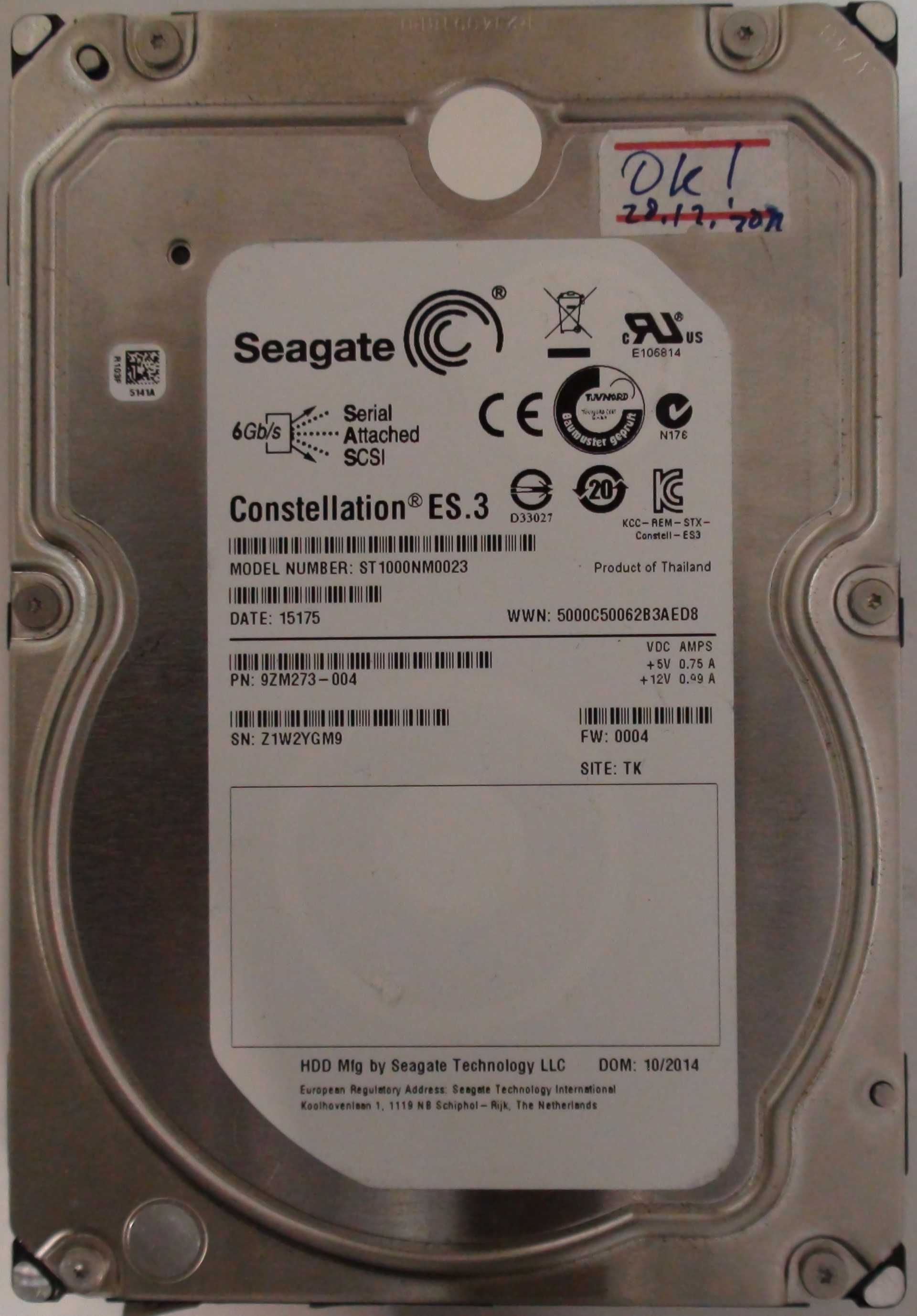 HDD SAS 1TB Seagate ST1000NM0023