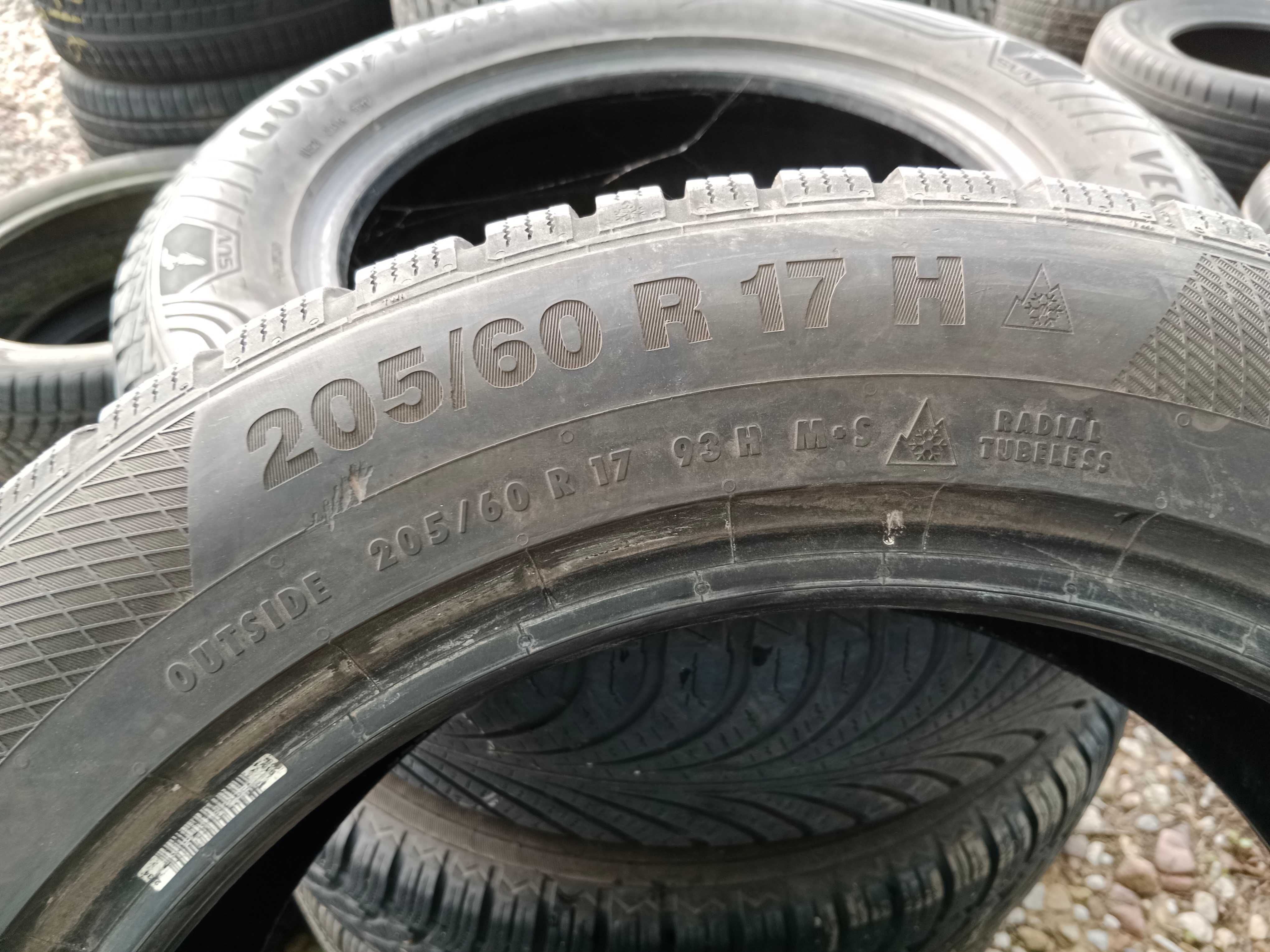 Opona używana 205/60R17 Continental WinterContact TS850P 1szt.